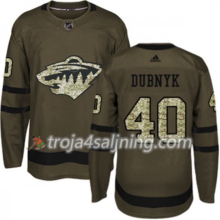 Minnesota Wild tröja Devan Dubnyk 40 Adidas 2017-2018 Camo Grön Authentic - NHL Tröjor Herr
